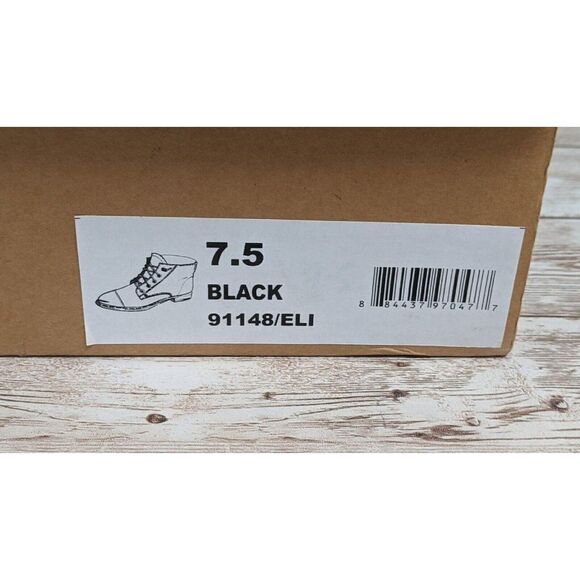 Diba Eli 91148 Womens Size 7.5M Black Round Toe Block Heel Lace Up Ankle Booties - Picture 12 of 12
